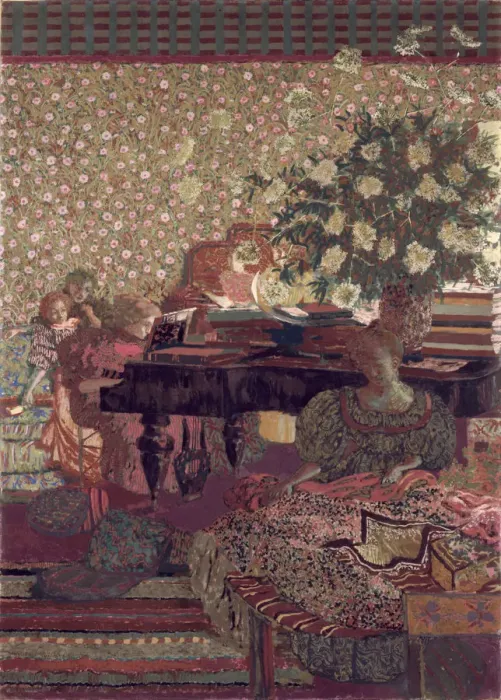 Framed Print : The Privacy. Decoration for the Library of Dr. Vaquez. Artist: Vuillard, Edouard (1868-1940) Framed Print : The Privacy. Decoration for the Library of Dr. Vaquez. Artist: Vuillard, Edouard (1868-1940)