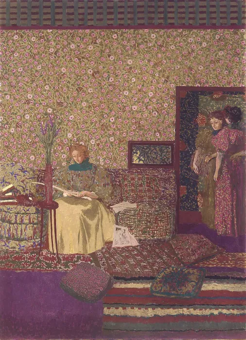 Framed Print : The Privacy. Decoration for the Library of Dr. Vaquez. Artist: Vuillard, Edouard (1868-1940) Framed Print : The Privacy. Decoration for the Library of Dr. Vaquez. Artist: Vuillard, Edouard (1868-1940)