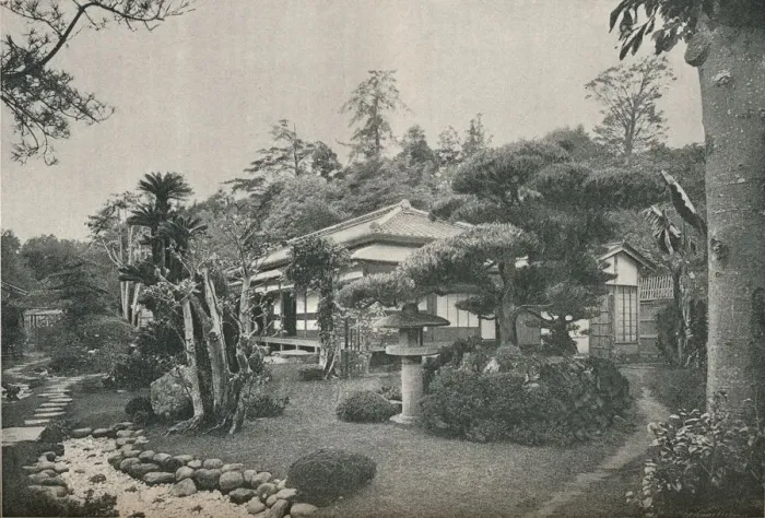 Framed Print : A Private Garden at Yokohama, c1892 Framed Print : A Private Garden at Yokohama, c1892