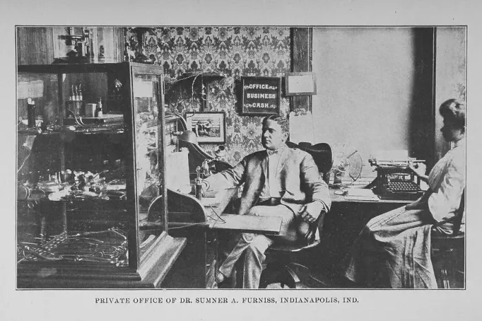 Framed Print : Private office of Dr. Sumner A. Furniss, Indianapolis, Ind. 1907. Creator: Unknown Framed Print : Private office of Dr. Sumner A. Furniss, Indianapolis, Ind. 1907. Creator: Unknown