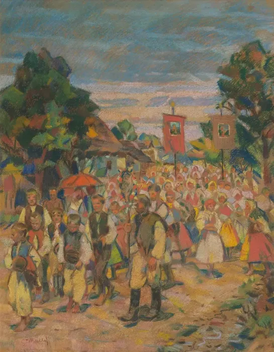 Framed Print : Procession, 1920-1925. Creator: Gustav Mally Framed Print : Procession, 1920-1925. Creator: Gustav Mally