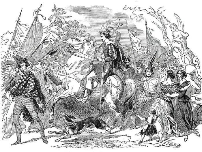 Framed Print : Procession of archers, 1844. Creator: Unknown Framed Print : Procession of archers, 1844. Creator: Unknown
