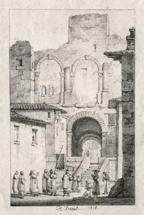Framed Print : Procession at Arles, 1918. Creator: Horace Vernet (French, 1789-1863) Framed Print : Procession at Arles, 1918. Creator: Horace Vernet (French, 1789-1863)