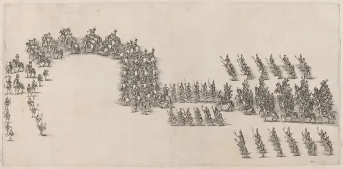 Framed Print : A Procession of Sixty Cavaliers and Torch Bearers, 1652. Creator: Stefano della Bella Framed Print : A Procession of Sixty Cavaliers and Torch Bearers, 1652. Creator: Stefano della Bella