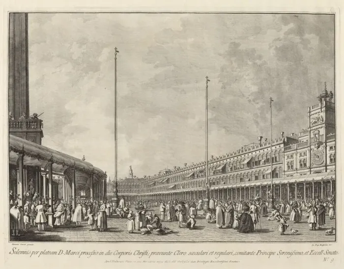 Framed Print : Procession on Corpus Christi Day in the Piazza San Marco, 1763 / 1766 Framed Print : Procession on Corpus Christi Day in the Piazza San Marco, 1763 / 1766