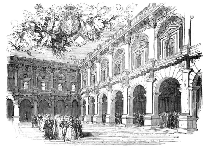 Framed Print : The Procession crossing the Merchants Area, 1844. Creator: Unknown