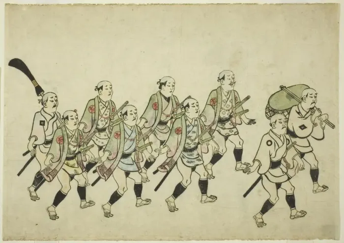 Framed Print : Procession of a Daimyo, c. 1681 / 84. Creator: Hishikawa Moronobu Framed Print : Procession of a Daimyo, c. 1681 / 84. Creator: Hishikawa Moronobu