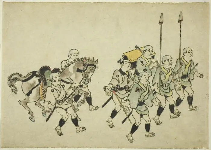 Framed Print : Procession of a Daimyo, c. 1681 / 84. Creator: Hishikawa Moronobu Framed Print : Procession of a Daimyo, c. 1681 / 84. Creator: Hishikawa Moronobu