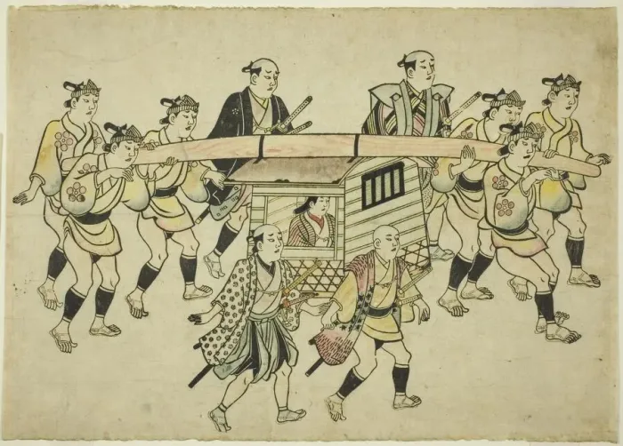 Framed Print : Procession of a Daimyo, c. 1681 / 84. Creator: Hishikawa Moronobu Framed Print : Procession of a Daimyo, c. 1681 / 84. Creator: Hishikawa Moronobu
