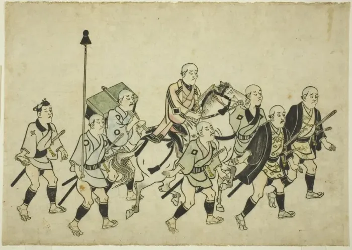 Framed Print : Procession of a Daimyo, c. 1681 / 84. Creator: Hishikawa Moronobu Framed Print : Procession of a Daimyo, c. 1681 / 84. Creator: Hishikawa Moronobu