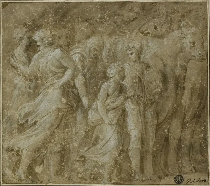 Framed Print : Procession of Figures and Oxen, n.d. Creator: Biagio Pupini Framed Print : Procession of Figures and Oxen, n.d. Creator: Biagio Pupini