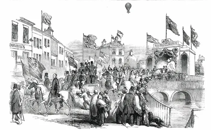 Framed Print : Procession of the High Sheriff of Lancashire, at Rochdale, 1850. Creator: Unknown Framed Print : Procession of the High Sheriff of Lancashire, at Rochdale, 1850. Creator: Unknown
