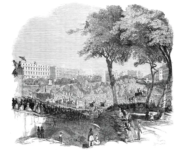 Framed Print : Procession in honour of the late General Jackson, at New York, 1845. Creator: Unknown Framed Print : Procession in honour of the late General Jackson, at New York, 1845. Creator: Unknown
