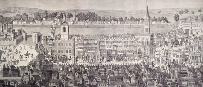 Framed Print : The procession of King Edward VI. to Westminster, February 19, 1547... (1787). Creator: Samuel Hieronymus Grimm Framed Print : The procession of King Edward VI. to Westminster, February 19, 1547... (1787). Creator: Samuel Hieronymus Grimm