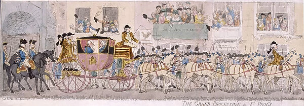 Procession of King George III and Queen Charlotte to St Pauls Cathedral, London, 1789