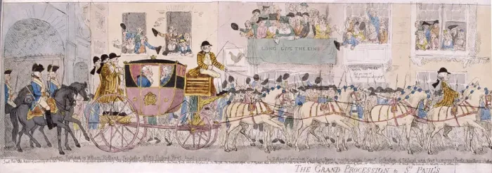 Framed Print : Procession of King George III and Queen Charlotte to St Pauls Cathedral, London, 1789 Framed Print : Procession of King George III and Queen Charlotte to St Pauls Cathedral, London, 1789