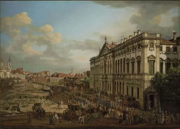 Framed Print : The Procession of Our Lady of Grace in Front of Krasinski Palace, 1778. Creator: Bellotto, Bernardo (1720-1780) Framed Print : The Procession of Our Lady of Grace in Front of Krasinski Palace, 1778. Creator: Bellotto, Bernardo (1720-1780)