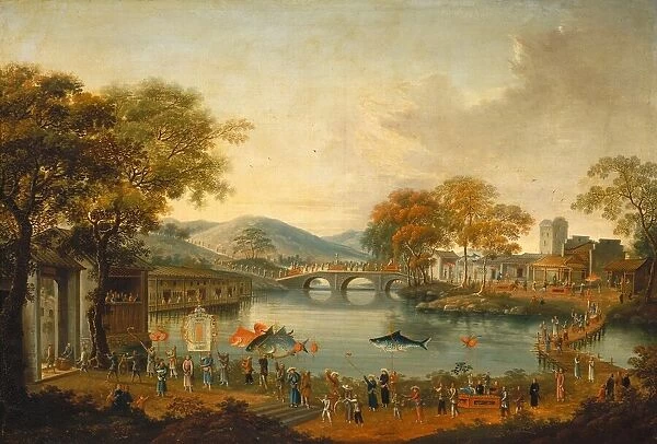 Procession by a Lake, 19th century. Creator: Unknown