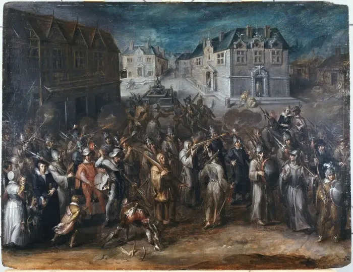Framed Print : Procession of the League, in 1590 or 1593, between 1590 and 1593. Creator: Joos van Winghe Framed Print : Procession of the League, in 1590 or 1593, between 1590 and 1593. Creator: Joos van Winghe