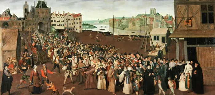 Framed Print : Procession of the League in Place de Greve, c1590. Creator: Unknown Framed Print : Procession of the League in Place de Greve, c1590. Creator: Unknown