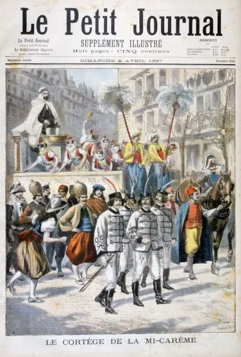 Framed Print : The procession of the mid-Lent festival, 1897. Artist: F Meaulle