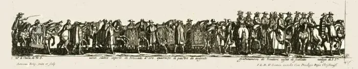 Framed Print : Procession of officials and nobles, late 16th-early 17th century. Creator: Unknown Framed Print : Procession of officials and nobles, late 16th-early 17th century. Creator: Unknown