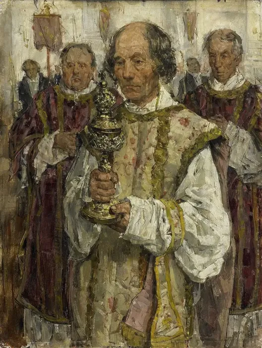 Framed Print : Procession in the Old Catholic Church in The Hague, 1881. Creator: Isaac Lazerus Israels Framed Print : Procession in the Old Catholic Church in The Hague, 1881. Creator: Isaac Lazerus Israels