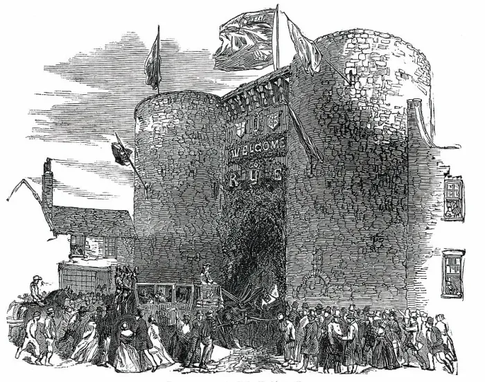 Framed Print : The Procession at the Old Gate, Rye, 1850. Creator: Unknown Framed Print : The Procession at the Old Gate, Rye, 1850. Creator: Unknown