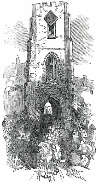 Framed Print : The Procession passing the Hospital, Warwick May Fair Show, 1850. Creator: Unknown Framed Print : The Procession passing the Hospital, Warwick May Fair Show, 1850. Creator: Unknown