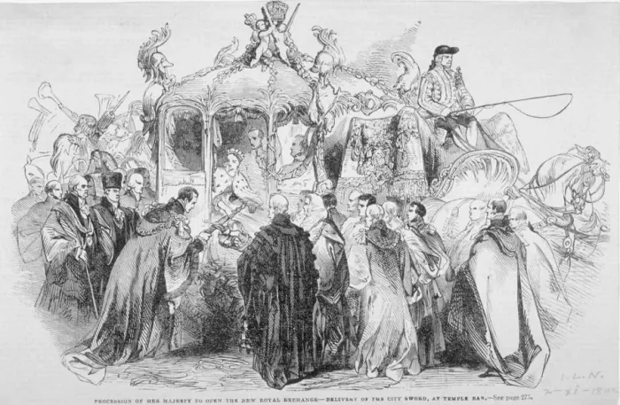 Framed Print : Procession of Queen Victoria to open the Royal Exchange, City of London, 1844 Framed Print : Procession of Queen Victoria to open the Royal Exchange, City of London, 1844