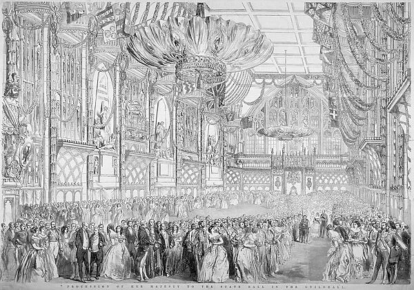 Procession of Queen Victoria to the State Ball in the Guildhall, City of London, 1851