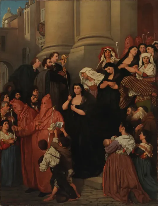 Framed Print : Procession in Rome, 1866. Creator: Severin Falkman Framed Print : Procession in Rome, 1866. Creator: Severin Falkman