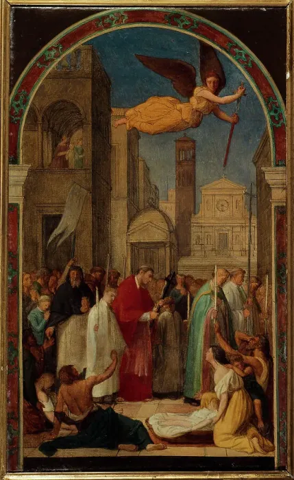 Framed Print : Procession de saint Charles Borromée pendant la peste de Milan. Esquisse pour la peinture... 1861. Creator: Pierre-Auguste Pichon Framed Print : Procession de saint Charles Borromée pendant la peste de Milan. Esquisse pour la peinture... 1861. Creator: Pierre-Auguste Pichon