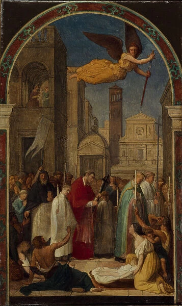 Procession of Saint Charles Borromeo during the plague of Milan, 1861