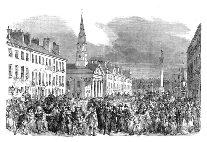 Framed Print : A procession of seceding ministers from St. Andrews Church, Edinburgh, c1895 Framed Print : A procession of seceding ministers from St. Andrews Church, Edinburgh, c1895