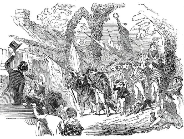 Framed Print : Procession of shepherds, 1844. Creator: Unknown Framed Print : Procession of shepherds, 1844. Creator: Unknown
