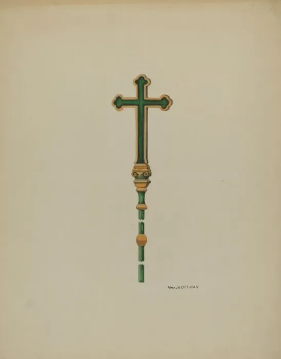 Framed Print : Processional Cross, c. 1936. Creator: William Hoffman