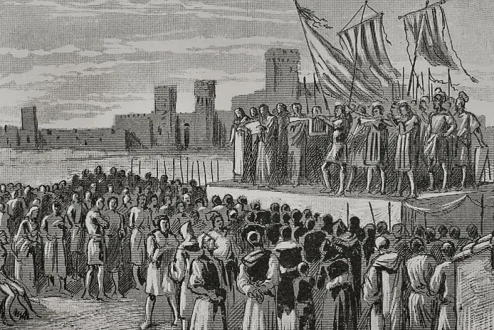 Framed Print : Proclamation of Ferdinand I of Aragon in Caspe, 1890. Creator: Unknown Framed Print : Proclamation of Ferdinand I of Aragon in Caspe, 1890. Creator: Unknown