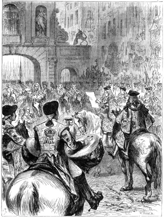 Framed Print : Proclamation of George I as King of Great Britain and Ireland, 1714. Artist: W Thomas Framed Print : Proclamation of George I as King of Great Britain and Ireland, 1714. Artist: W Thomas