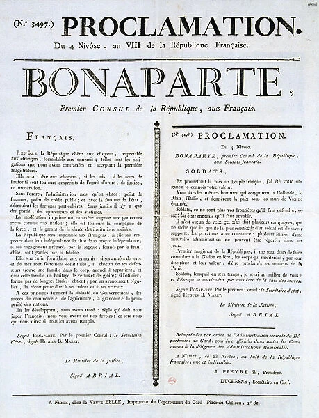 Proclamation of Napoleon as 1st Consul, 19th century
