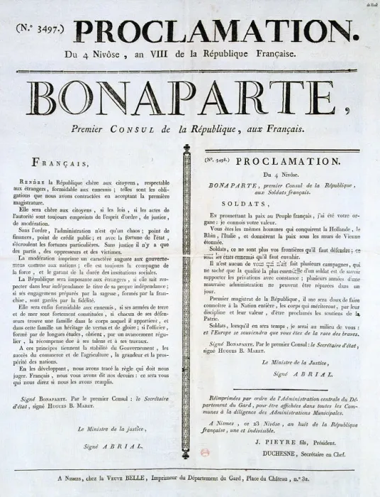 Framed Print : Proclamation of Napoleon as 1st Consul, 19th century Framed Print : Proclamation of Napoleon as 1st Consul, 19th century