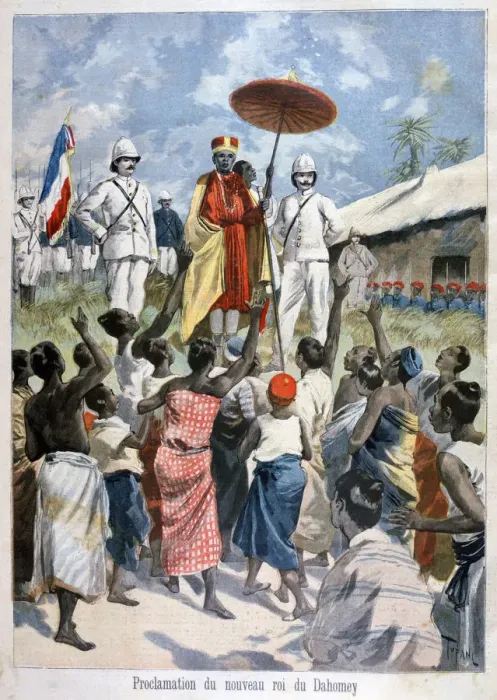 Framed Print : Proclamation of the new King of Dahomey, 1894. Artist: Oswaldo Tofani Framed Print : Proclamation of the new King of Dahomey, 1894. Artist: Oswaldo Tofani