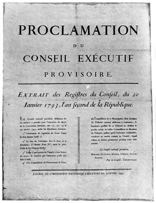 Framed Print : Proclamation of the order for the execution of Louis XVI of France, 1793 (1894) Framed Print : Proclamation of the order for the execution of Louis XVI of France, 1793 (1894)
