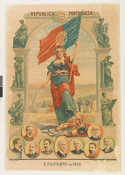 The proclamation of the Portuguese Republic on 5 October 1910, 1910. Creator: Anonymous