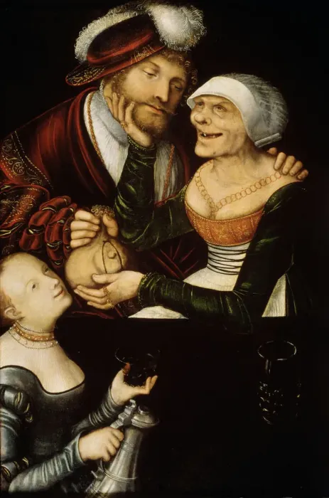 Framed Print : A Procuress, c1530 Framed Print : A Procuress, c1530