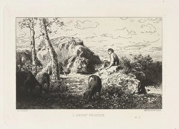 The Prodigal Child. Creator: Charles-Emile Jacque (French, 1813-1894)