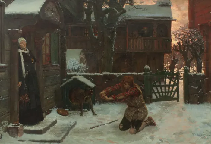 Framed Print : The Prodigal Son, 1885. Creator: Georg von Rosen Framed Print : The Prodigal Son, 1885. Creator: Georg von Rosen