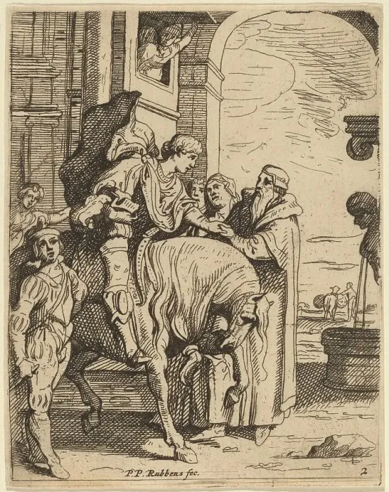Framed Print : The Prodigal Son Bids Farewell to His Father. Creator: Theodoor van Thulden Framed Print : The Prodigal Son Bids Farewell to His Father. Creator: Theodoor van Thulden