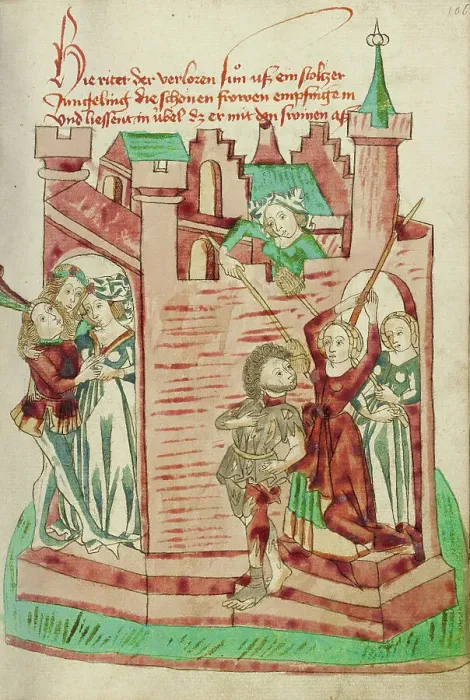 Framed Print : The Prodigal Son at the Brothel, 1469. Creator: Unknown Framed Print : The Prodigal Son at the Brothel, 1469. Creator: Unknown