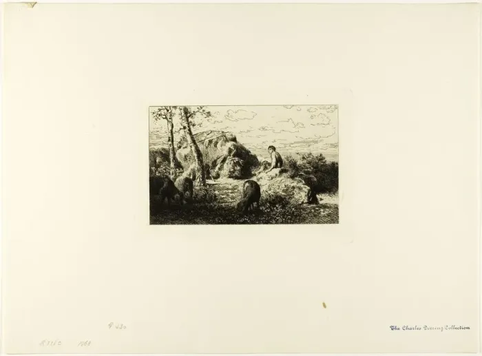 Framed Print : The Prodigal Son, c. 1868. Creator: Charles Emile Jacque Framed Print : The Prodigal Son, c. 1868. Creator: Charles Emile Jacque